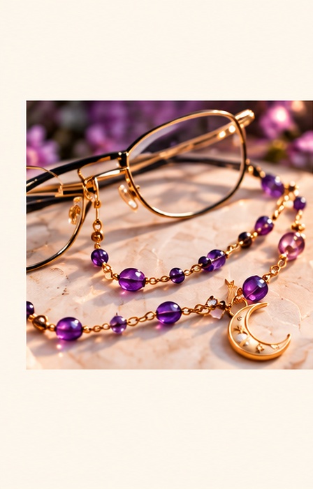 Amethyst Moon Glasses Chain